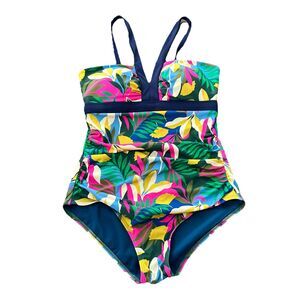 Boden Corsica Floral Halter One Piece Swimsuit - Size Tag Cut But Likely 10